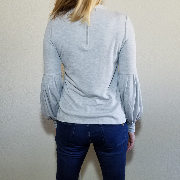 ANN TAYLOR NWOT GRAY LONG SLEEVE TOP SMALL - Picture 5 of 6